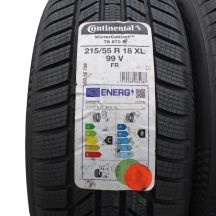 3. Opony 215/55 R18 2x CONTINENTAL 99V XL WinterContact TS870P zimowe 2022 Jak Nowe