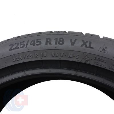 6. 4 x CONTINENTAL 225/45 R18 95V XL WinterContact TS870P Zima 2022 Jak Nowe 7-7,7mm