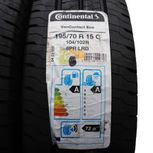 2. 2 x CONTINENTAL 195/70 R15C 104/102R VanContact Eco Lato 2021 Jak Nowe