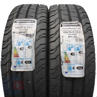 Opony 195/70 R15C 2x CONTINENTAL 104/102R ContiVanContact 200 Letnie 2018 Jak Nowe Nieużywane