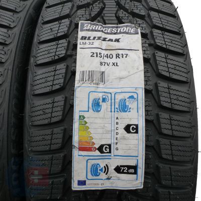 3. 2 x BRIDGESTONE 215/40 R17 87V XL Blizzak LM-32 Zima 2017 Jak Nowe