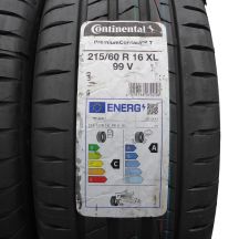 3. Opony 215/60 R16 4x CONTINENTAL 99V XL PremiumContact 7 Letnie 2023 Jak Nowe Nieużywane