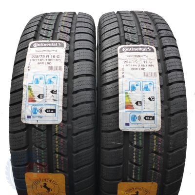 3. Opony 225/75 R16C 4x CONTINENTAL 116/114R VancoWinter 2 Zimowe 2020 Jak Nowe