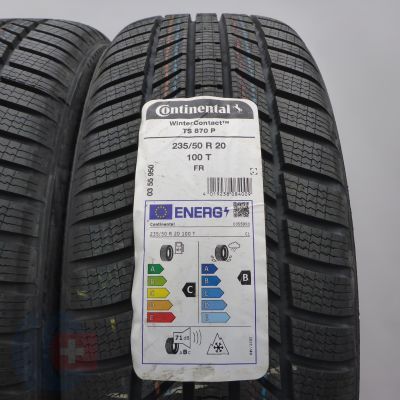 2. Opony 235/50 R20 2x CONTINENTAL 100T WinterContact TS 870 P Zimowe 2024 Nieużywane 