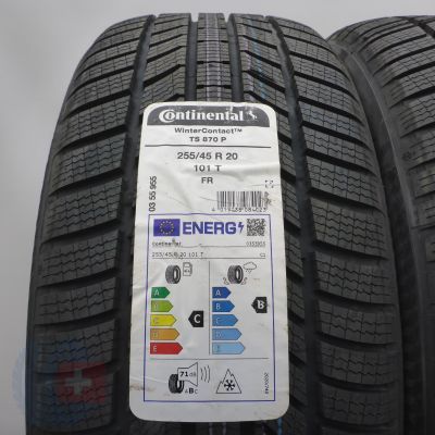 2. Opony 255/45 R20 4x CONTINENTAL 101T WinterContact TS 870 P Zimowe 2024 Jak Nowe