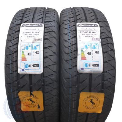 5. 4 x CONTINENTAL 225/60 R16C 105/103H VancoContact  2 Lato 2019 Jak Nowe