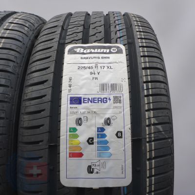 2. Opony 225/45 R17 4x BARUM 94Y XL Bravuris 5HM Letnie 2024 Nieużywane