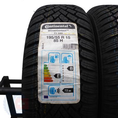 4. Opony 195/55 R15 4x CONTINENTAL 85H WinterContact TS860 Zimowe 2020 Jak Nowe Nieużywane 