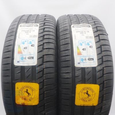 Opony 245/50 R18 2 x CONTINENTAL 100Y PremiumContact 6 Letnie 2020 Jak Nowe