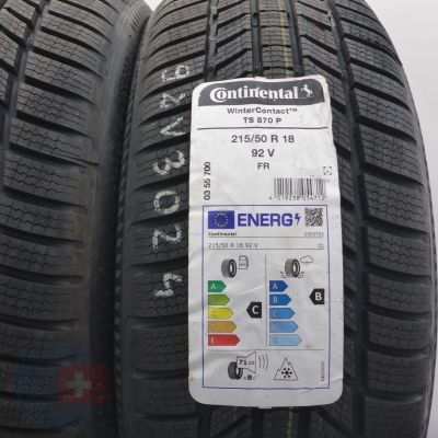 3. Opony 215/50 R18 4x CONTINENTAL 92V  WinterContact TS870 P Zimowe 2024 Nieużywane 