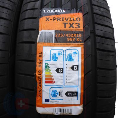 3. 4 x TRACMAX 225/45 ZR19 96Y XL X-privilo TX3 Lato 2020 Jak Nowe