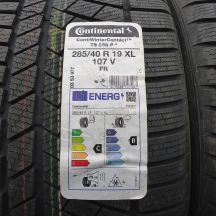 2. Opony 285/40 R19 2x CONTINENTAL 107V XL ContiWinterContact TS830P BMW Zimowe 2023 Nieużywane