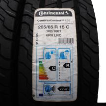 3. Opony 205/65 R15C 4x CONTINENTAL 102/100R ContiVanContact 100 Letnie 2015 Nieużywane