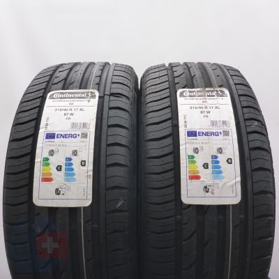 Opony 215/40 R17 2x CONTINENTAL 87W XL ContiPremiumContact 2 A0 Letnie 2024 Jak Nowe 