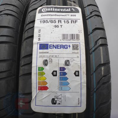 2. Opony 195/65 R15 4x CONTINENTAL 95T ContivanContact 200 RF Letnie 2022 Nieużywane 