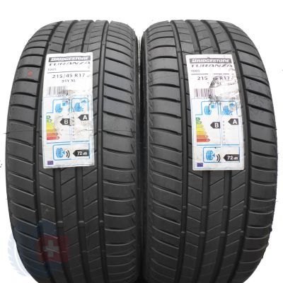 Opony 215/45 R17 2x BRIDGESTONE 91Y XL Turanza T005  Letnie 2020 Jak Nowe
