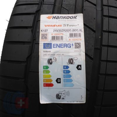 2. 2 x HANKOOK 245/30 ZR20 90Y Ventus S1 Evo 3 K127 Lato 2022 Jak Nowe Nieużywane 