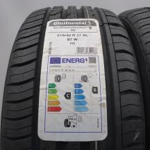 2. Opony 215/40 R17 2x CONTINENTAL 87W XL ContiPremiumContact 2 A0 Letnie 2024 Jak Nowe 