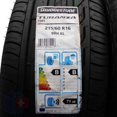 2. 2 x BRIDGESTONE 215/60 R16 99H XL Turanza T001 Lato 2015