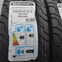 2. Opony 195/70 R15C 4x CONTINENTAL 104/102R ContiVanContact 100 Letnie 2021, 2022