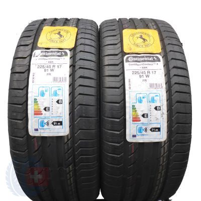 Opony 225/45 R17 2x CONTINENTAL 91W ContiSportContact 5 Letnie RunFlat BMW 2020 Jak Nowe Nieużywane