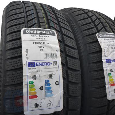 2. Opony 215/50 R18 4x CONTINENTAL 92V WinterContact TS 870 P Zimowe 2024 Jak Nowe