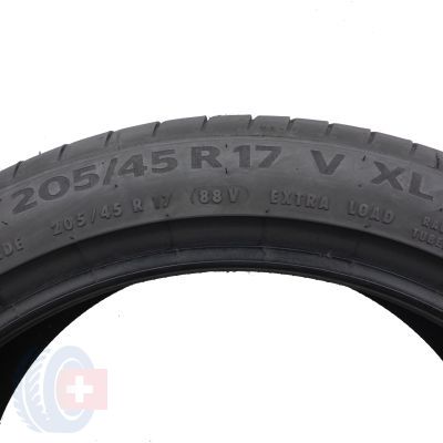 4. Opona 205/45 R17 1x CONTINENTAL 88V XL PremiumContact 6 Letnia 2021 7mm Jak Nowa