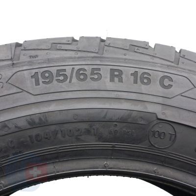 4. Opony 195/65 R16C 2x CONTINENTAL 104/102T ContiVanContact 100 Letnie 2019 Jak Nowe Nieużywane