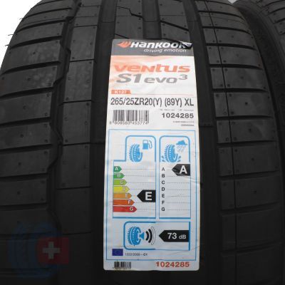 2. 2 x HANKOOK 265/25 ZR20 89Y XL Ventus S1 Evo 3 K127 Lato 2020 Jak Nowe Nieużywane 