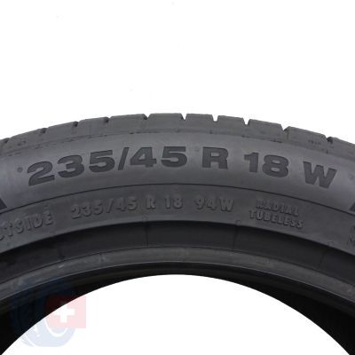 4. 2 x CONTINENTAL 235/45 R18 94W ContiSportContact 5 Lato 2016 Nieużywane