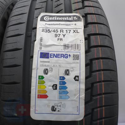 2. Opony 235/45 R17 4x CONTINENTAL 97Y XL PremiumContact6 Letnie 2021 Nieużywana