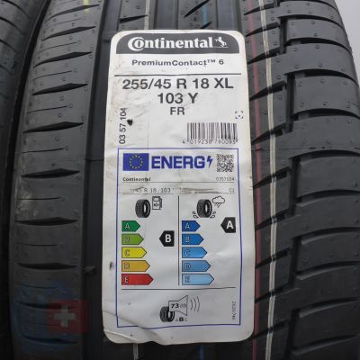 2. Opony 255/45 R18 2x CONTINENTAL 103Y XL PremiumContact6 Letnie 2022 Nieużywane