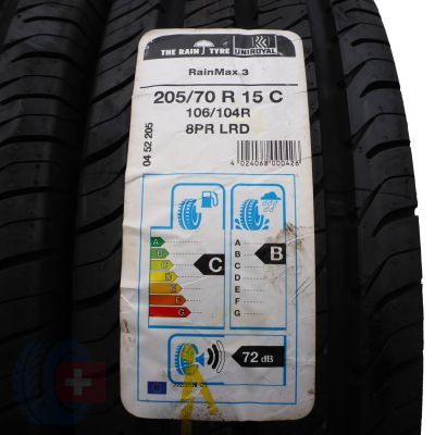 2. 2 x UNIROYAL 205/70 R15C 106/104R RainMax 3 Lato 2018 Jak Nowe