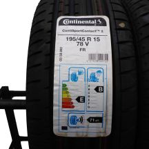 2. 4 x CONTINENTAL 195/45 R15 78V ContiSportContact 2 Lato 2021 Jak Nowe Nieużywane