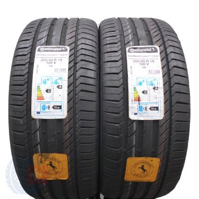 Opony 255/45 R19 2x CONTINENTAL 100V ContiSportContact 5 letnie 2019 Jak Nowe