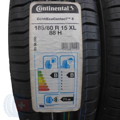 2. 2 x CONTINENTAL 185/60 R15 88H XL ContiEcoContact 5 Lato 2017 Jak Nowe
