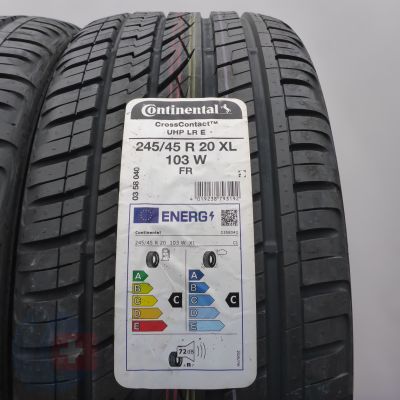 3. Opony 245/45 R20 2x CONTINENTAL 103W XL CrossContact UHP M+S Letnie 2021 Jak Nowe