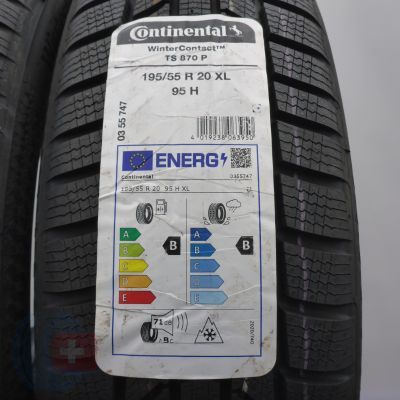 2. Opony 195/55 R20 2x CONTINENTAL 95H XL WinterContact TS 870 P Zimowe 2024 Jak Nowe Nieużywane