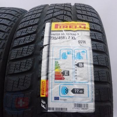 2. Opony 235/45 R17 2x PIRELLI 97H XL Winter Sottozero 3 Zimowe 2013, 2015 Nieużywane