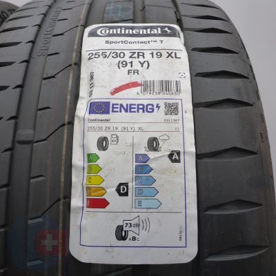2. Opony 255/30 R19 2x CONTINENTAL 91Y XL SportContact7 Letnie 2021 Nieużywane