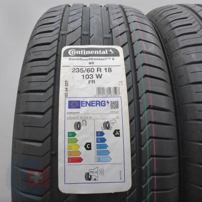 2. Opony 235/60 R18 2x CONTINENTAL 103W ContiSportContact 5 N0 Letnie 2022 