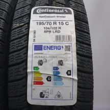 2. Opony 195/70 R15C 2x CONTINENTAL 104/102R VanContact Winter Zimowe 2023 Nieużywane