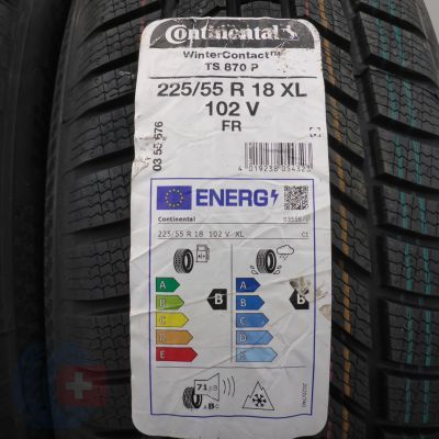 3. 4 x CONTINENTAL 225/55 R18 102V XL WinterContact TS 870P Zima 2022 Jak Nowe NIEUŻYWANE