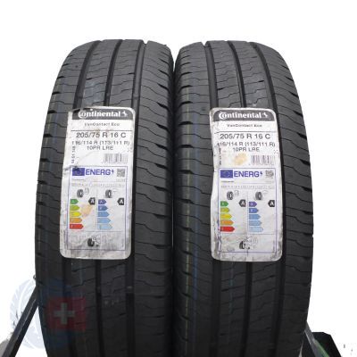 4. Opony 205/75 R16C 4x CONTINENTAL 116/114R VanContact Eco Letnie 2021 Jak Nowe Nieużywane