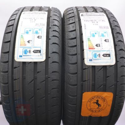 3. Opony 195/40 R17 4x CONTINENTAL 81V XL ContiSportContact 3 Letnie 2016 Nieużywane  