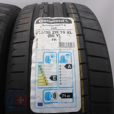 4. Opony 225/35 R19 4x CONTINENTAL 88Y XL SportContact 6 RFT Letnie 2020 Nieużywane