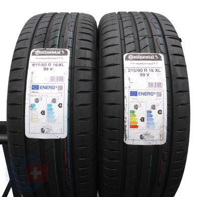 4. Opony 215/60 R16 4x CONTINENTAL 99V XL PremiumContact 7 Letnie 2023 Jak Nowe Nieużywane