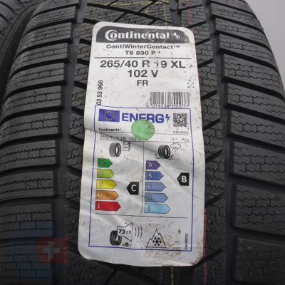 2. Opony 265/40 R19 2x CONTINENTAL 102V ContiWinterContact TS830P BMW Zimowe 2023 Nieużywane