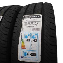 2. 4 x CONTINENTAL 215/60 R17C 109/107T VanContact Eco Lato 2021 Jak Nowe