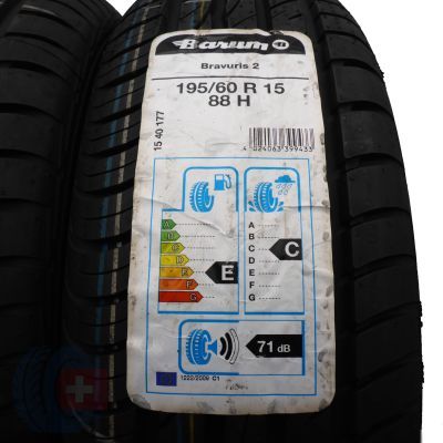 2. 2 x BARUM 195/60 R15 88H Bravuris 2 Lato 2018 Jak Nowe Nieużywane